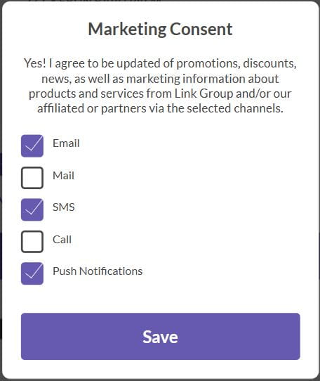 location of marketing consent